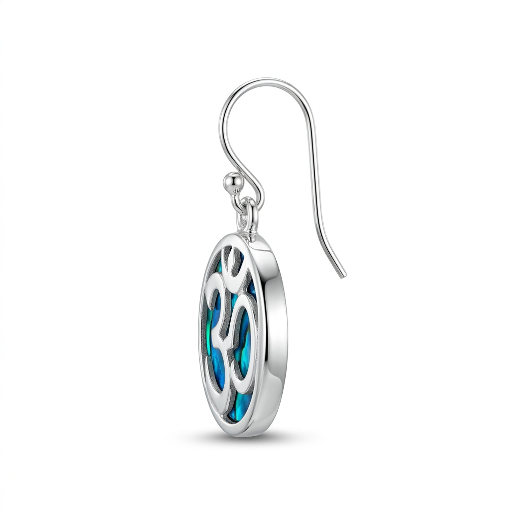 Paua Shell Round Disc Earrings