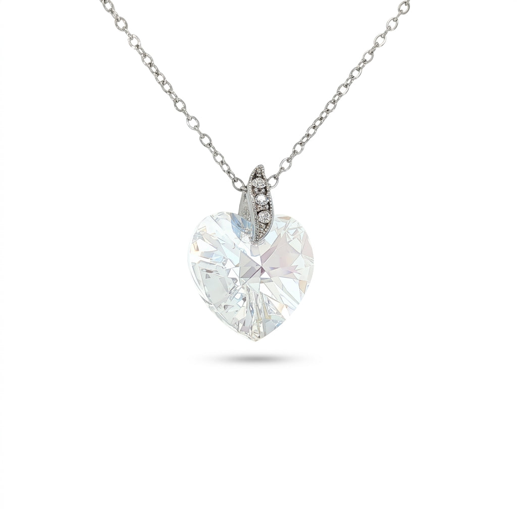 Swarovski White Crystal Iridescent Heart Pendant