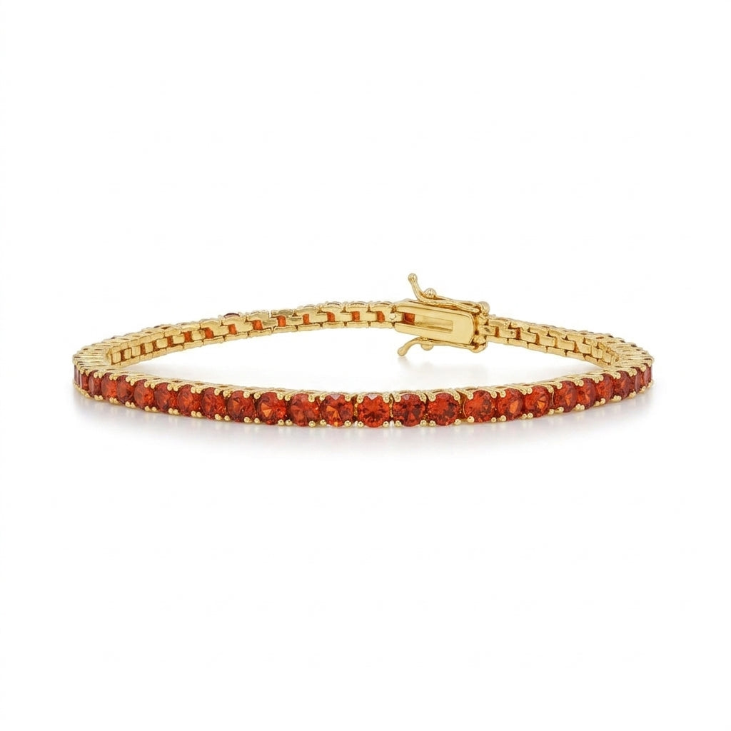 Red Cubic Zirconia Tennis Bracelet