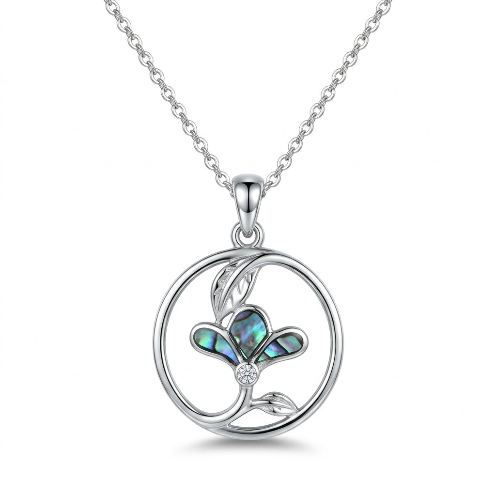 Paua Shell Flower Pendant