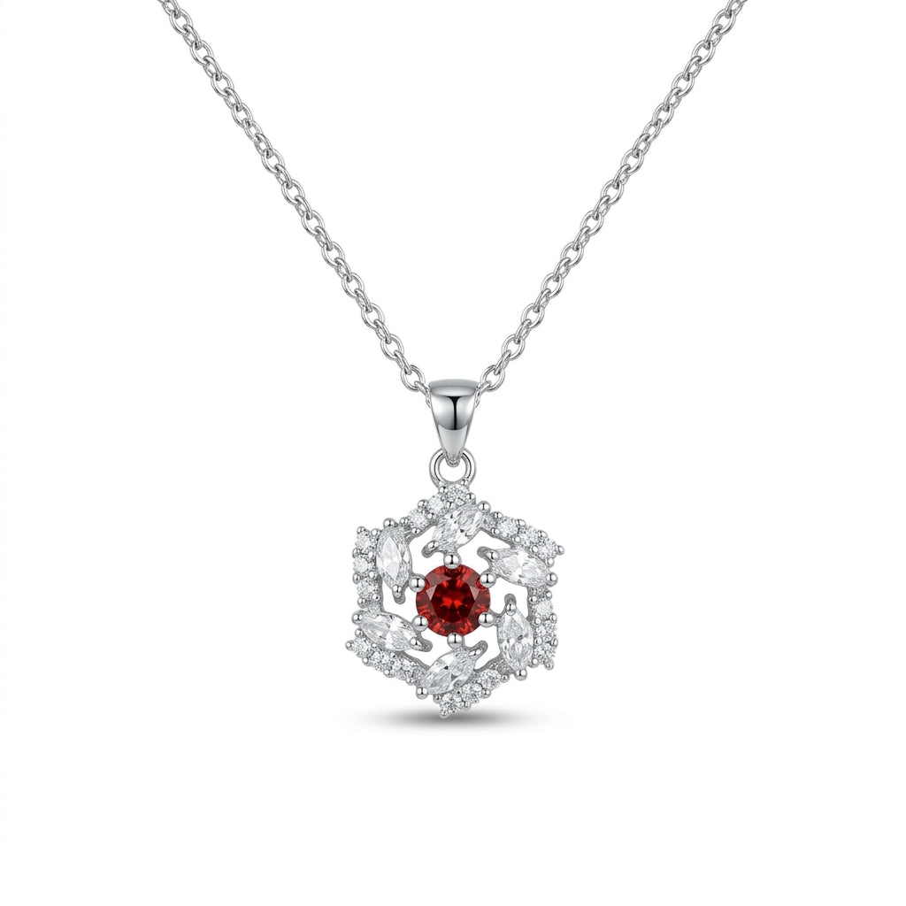 Flower Pave Swirl Cubic Zirconia Pendant