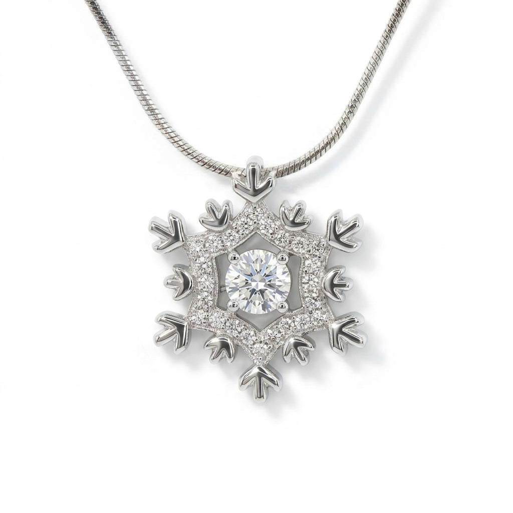 Cubic Zirconia Snowflake Pendant