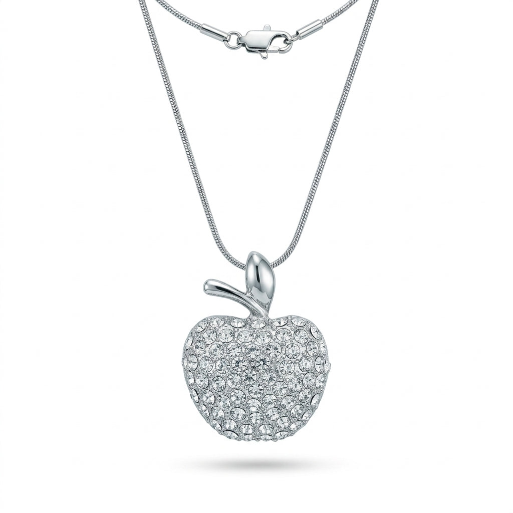 Crystal Encrusted Apple Pendant