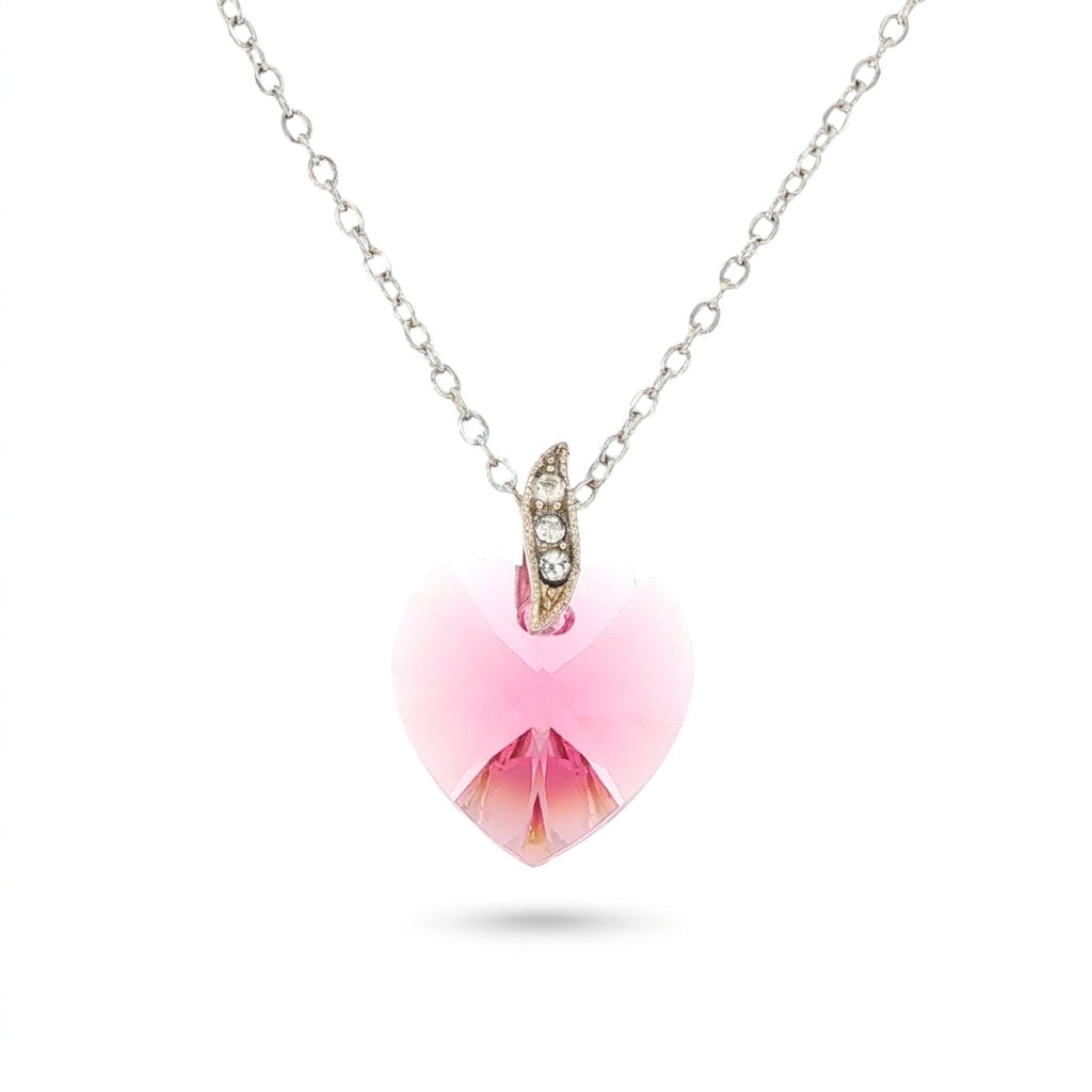 Swarovski Crystal Rose Heart Pendant