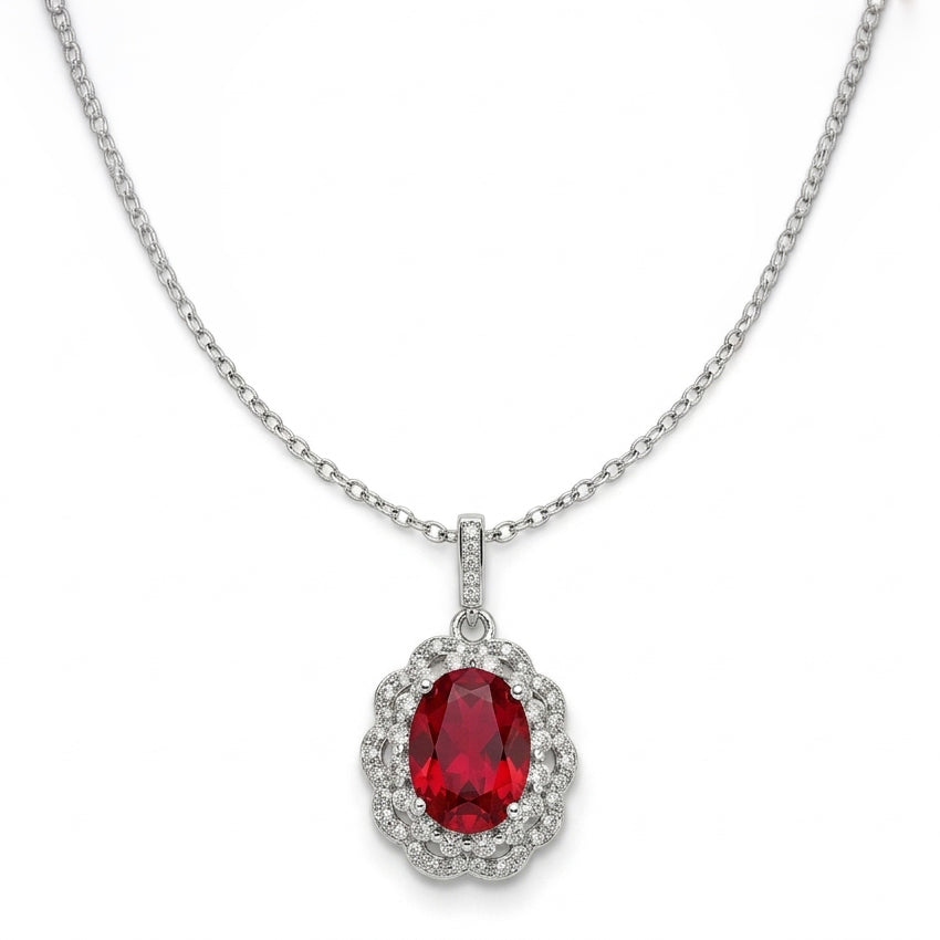 Zircon Crystal Lantana Pendant Siam