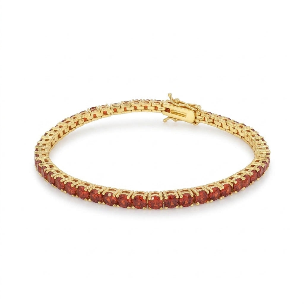 Red Cubic Zirconia Tennis Bracelet