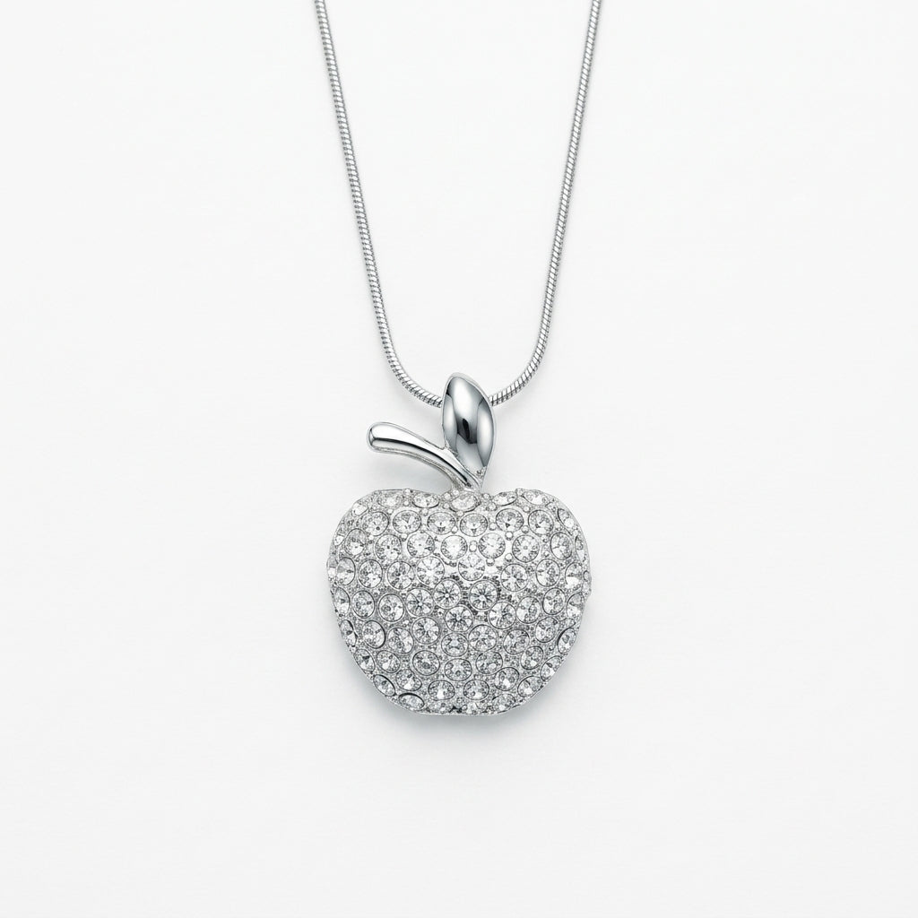 Crystal Encrusted Apple Pendant