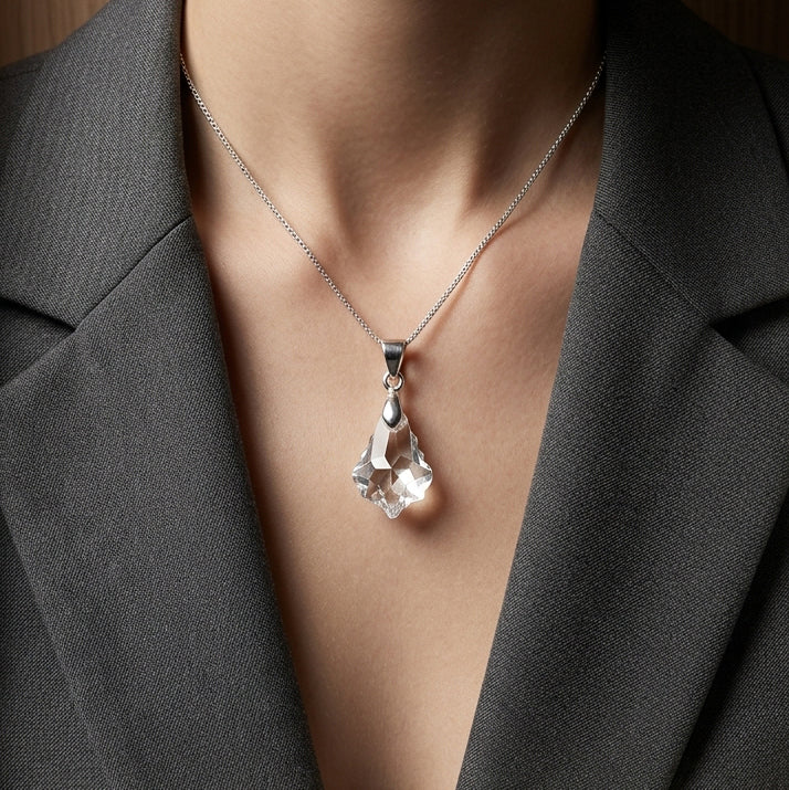 Iridescent Faceted Swarovski Crystal Pendant